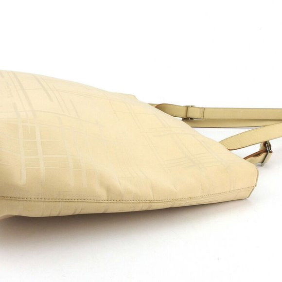 AUTHENTIC Salvatore Ferragamo tote bag check beige canvas - Picture 4 of 9